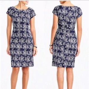 J CREW DRESS BASKET WEAVE SHEATH FLORAL Dress